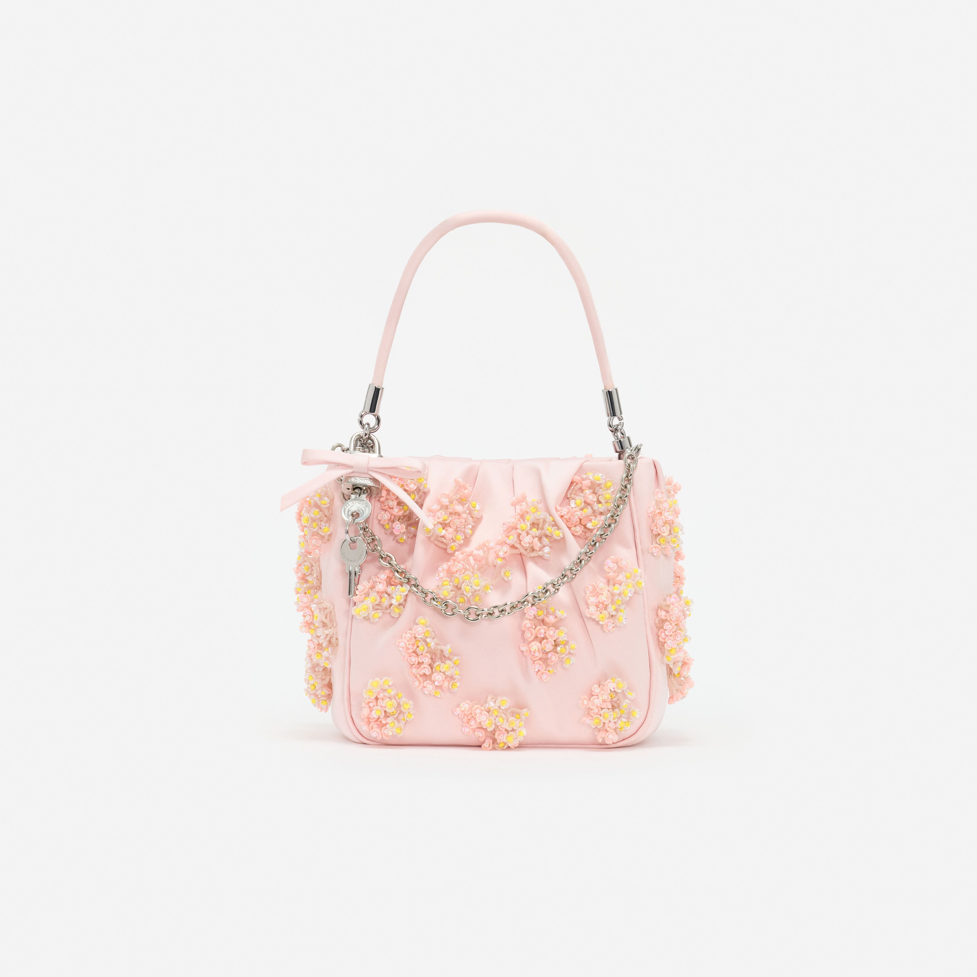 Pink Satin Floral Beaded Tote Bag – self-portrait-US