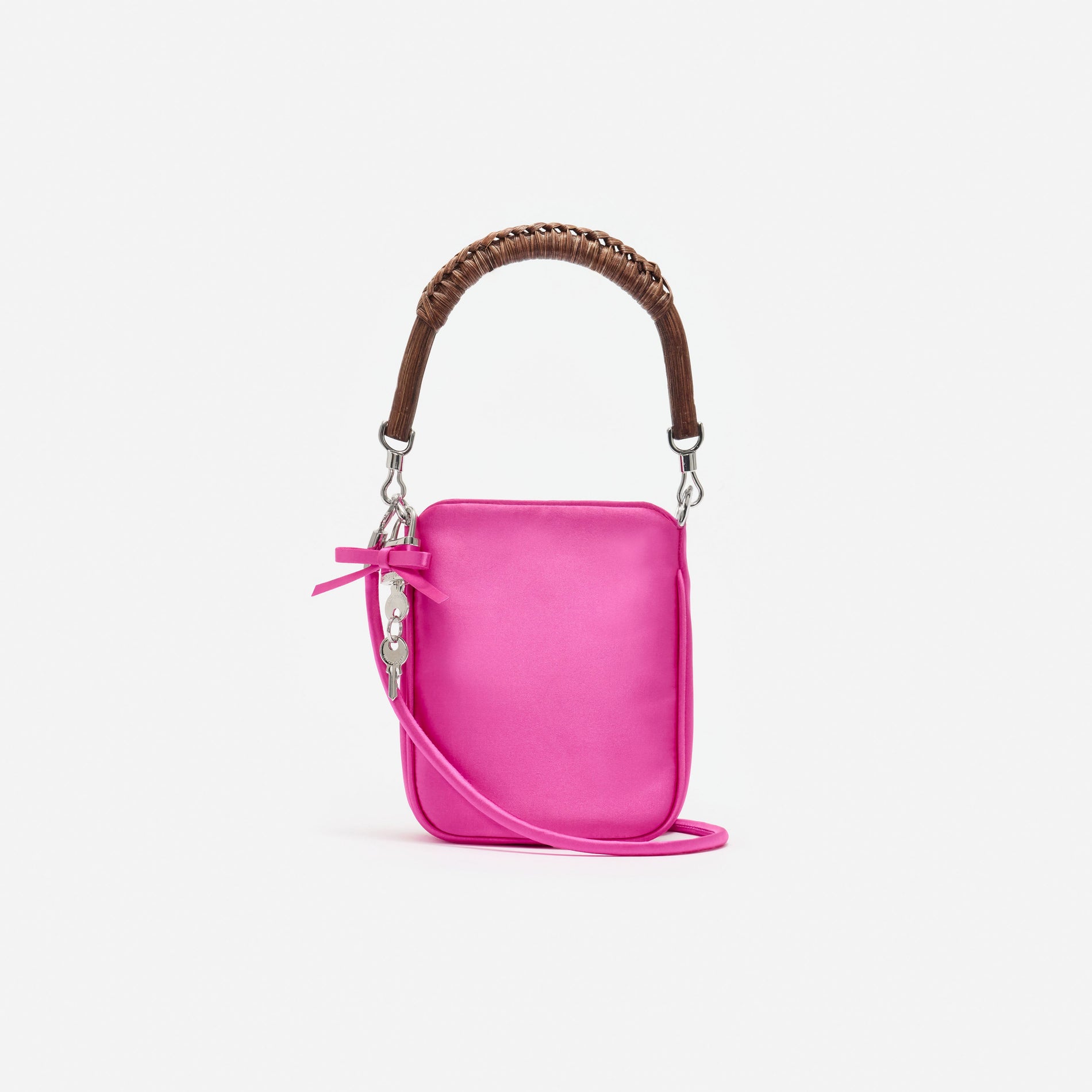 Pink Satin Mini Tote Bag