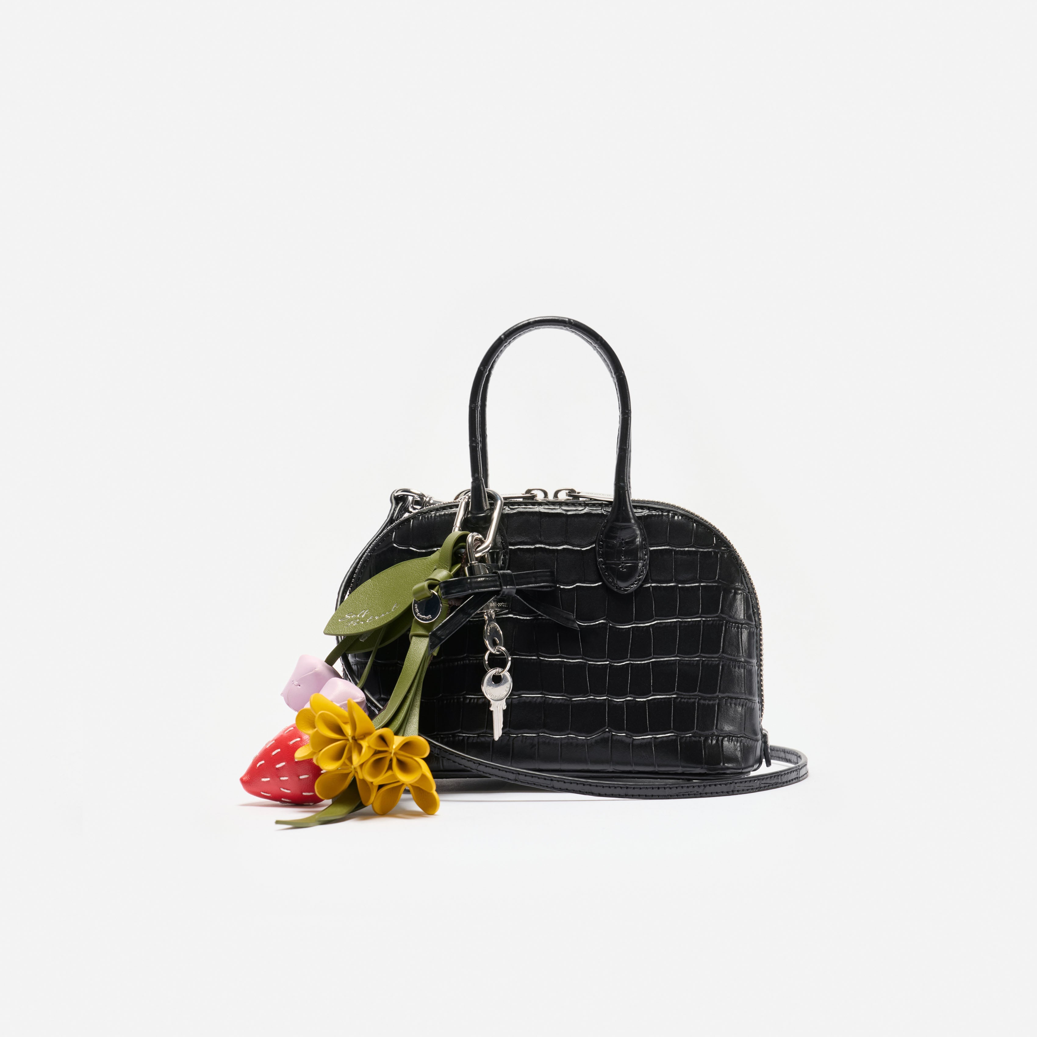 self portrait バッグ Embossed Leather Black Mini Bag – self-portrait-US