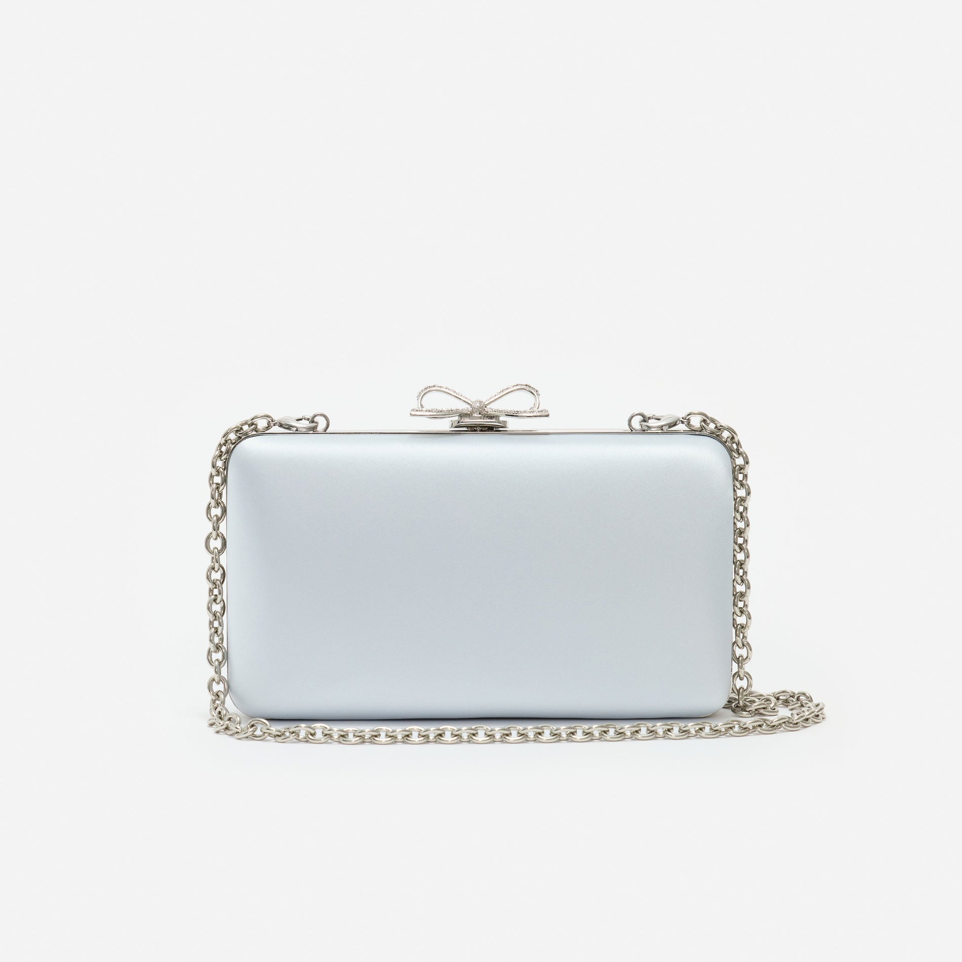 Blue Satin Clutch Bag