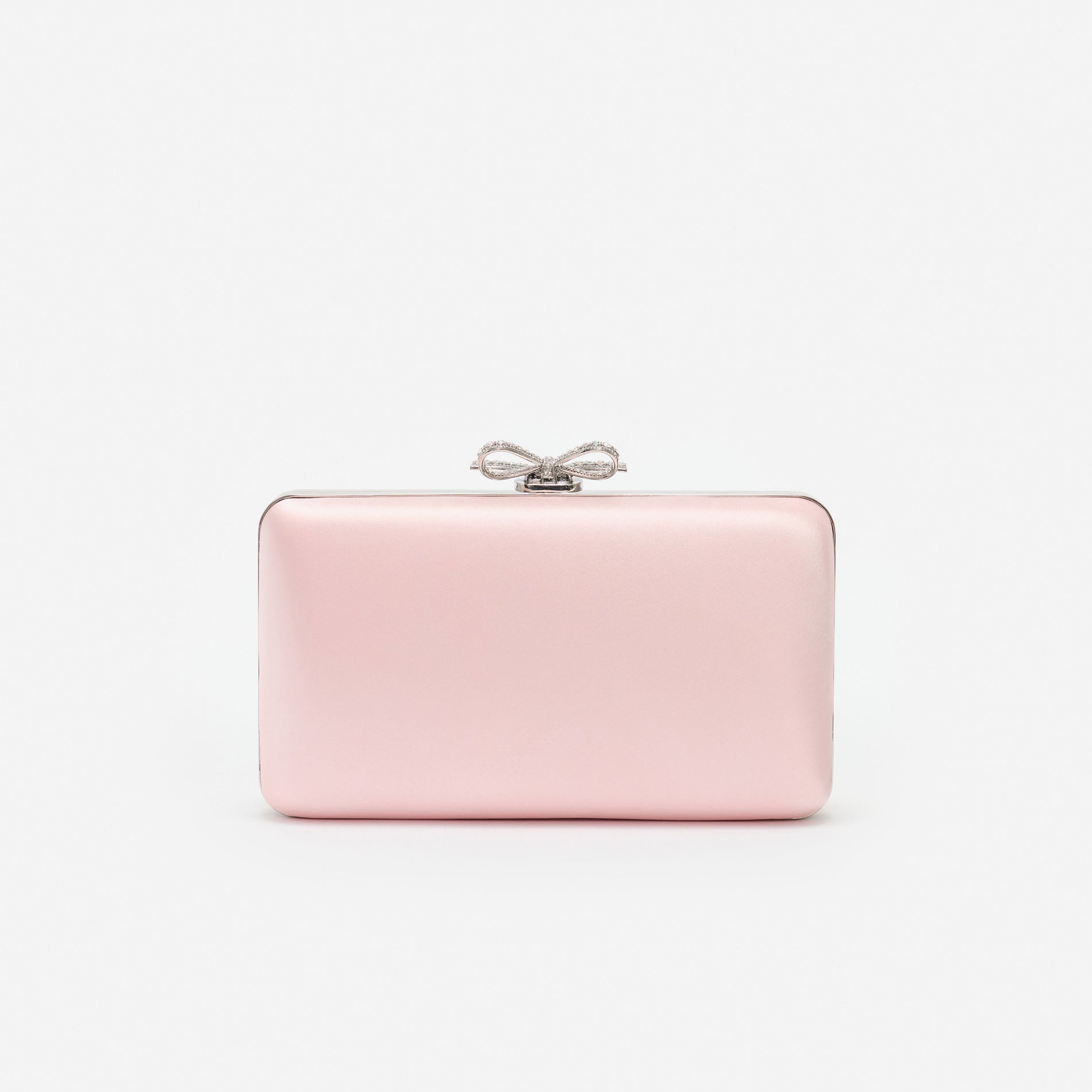 Pink Satin Clutch Bag