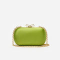 Green Satin Clutch Bag