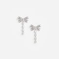 Crystal Bow Droplet Earrings