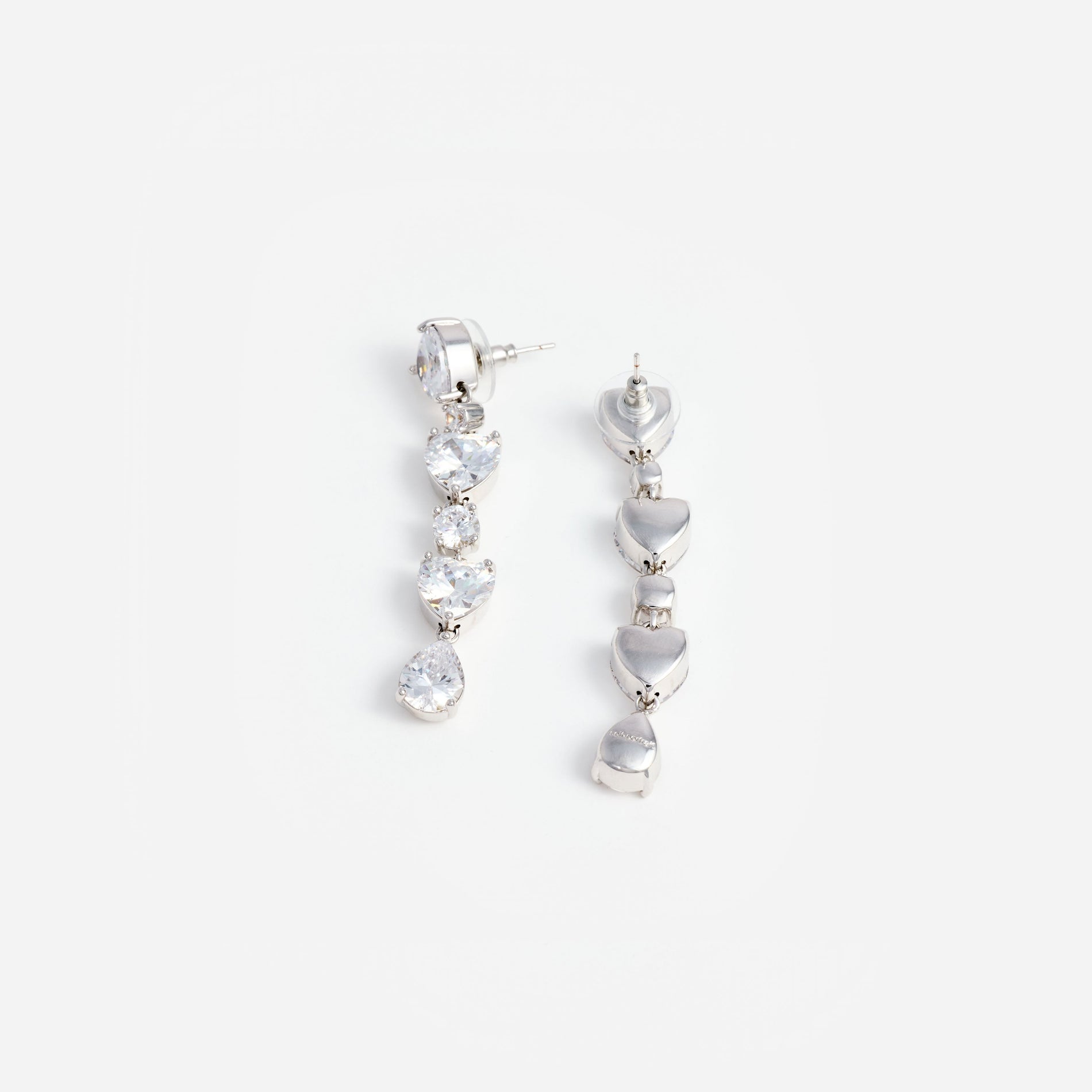 Crystal Heart Tiered Earrings