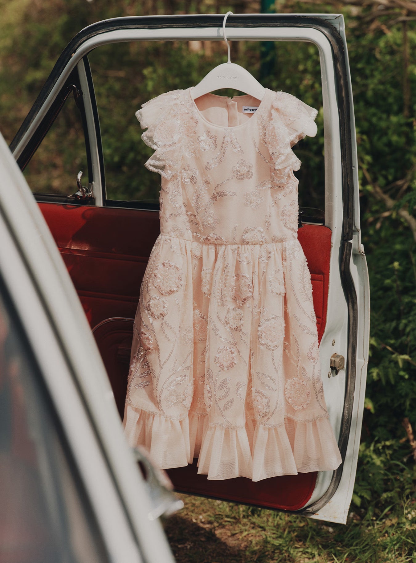 self portrait pink sequin dress Self Portrait Pale Pink Sequin Mini Dress