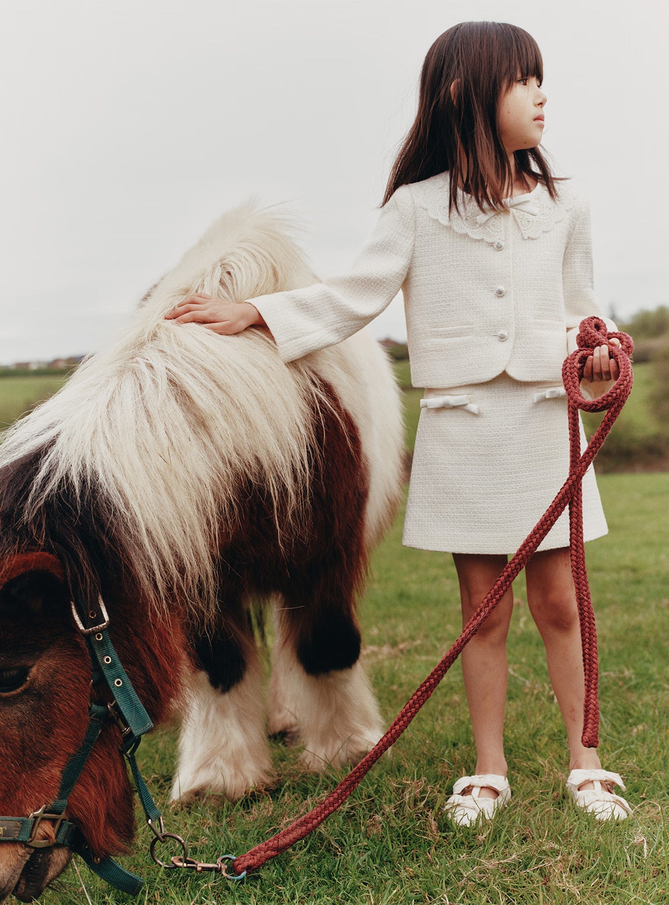 Cream Boucle Skirt