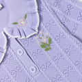Lilac Pleated Pointelle Knit Dress