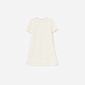 Cream Knit Flower Hem Mini Dress
