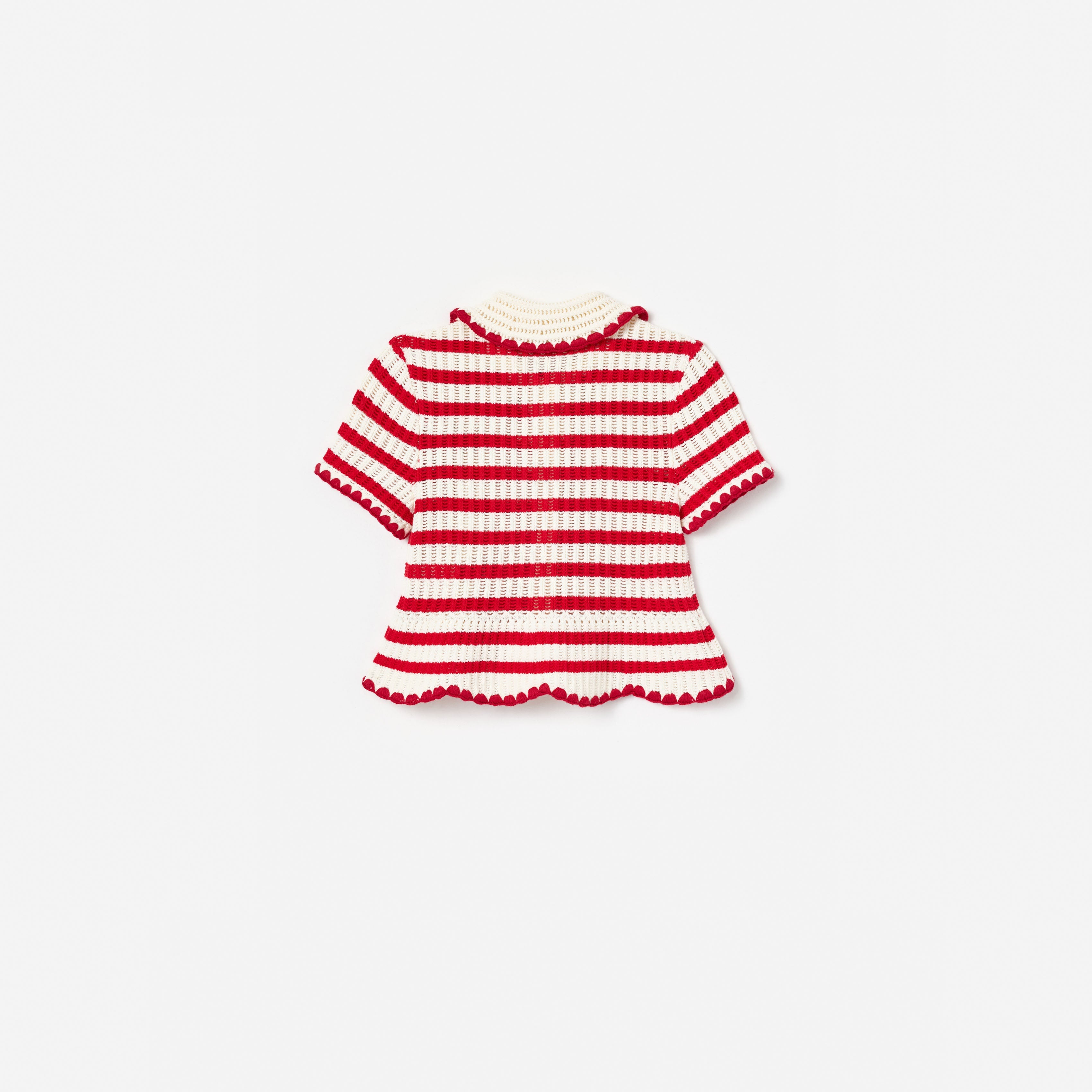 Pink Flower Embroidered Knit Top – self-portrait-US