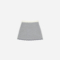 Cream And Navy Striped Knitted Skirt