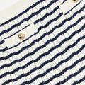 Cream And Navy Striped Knitted Skirt