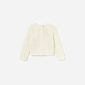 Cream Flower Knitted Cardigan