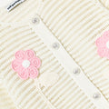 Cream Flower Knitted Cardigan