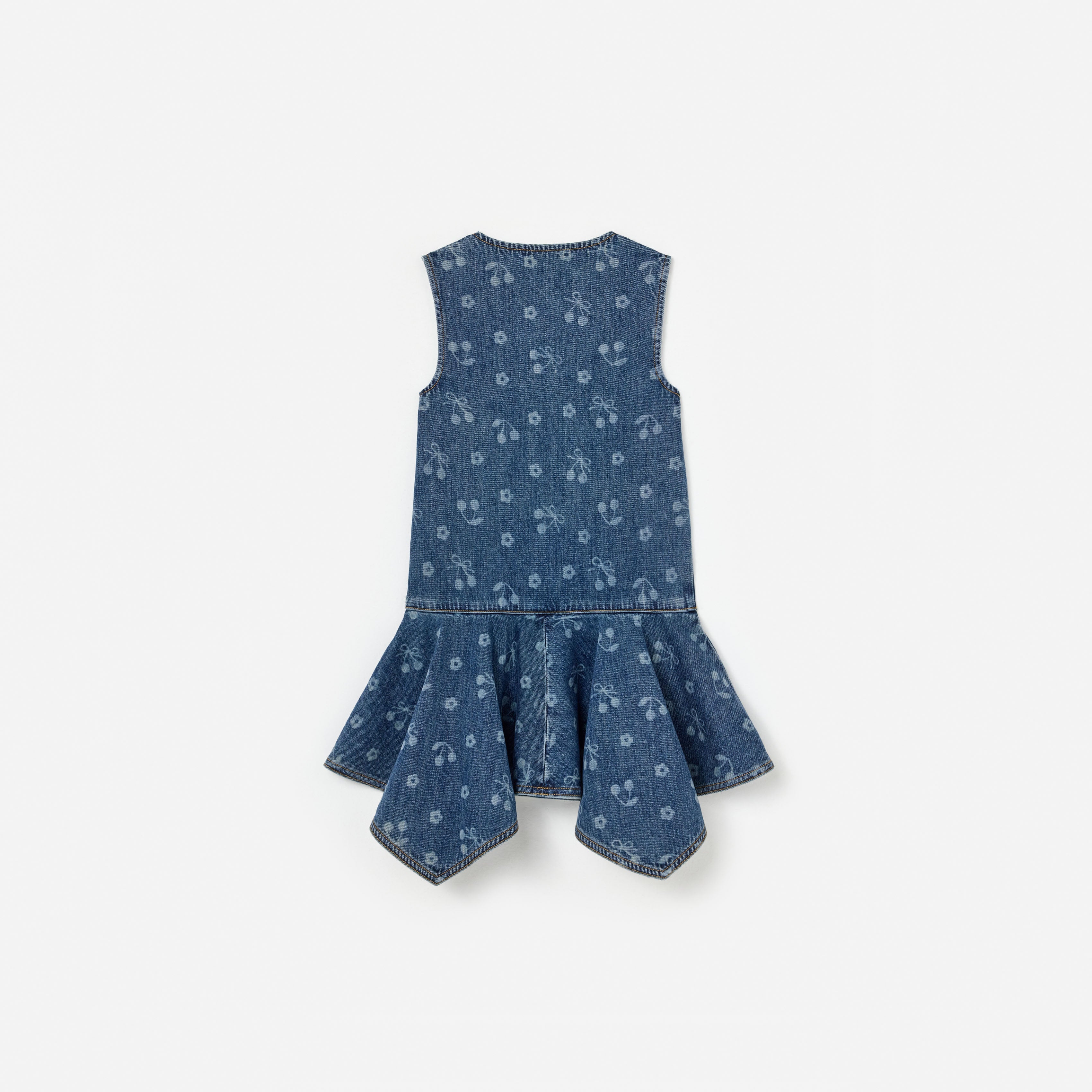Denim Bow Printed Dress