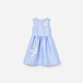 Blue Taffeta Sequin Embellished Dress