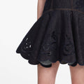 Indigo Denim Bow Embroidered Mini Dress