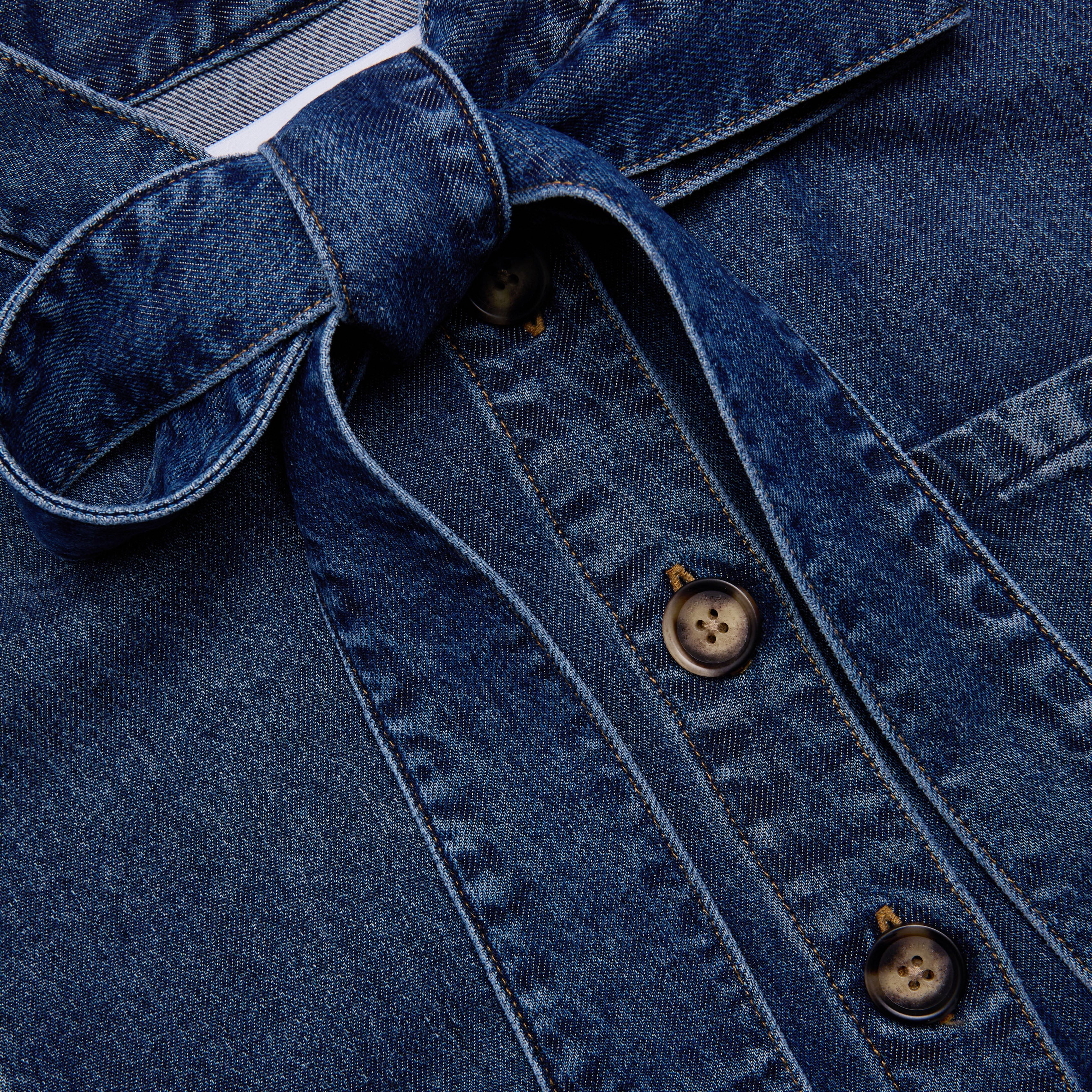 Denim Tie Neck Shirt