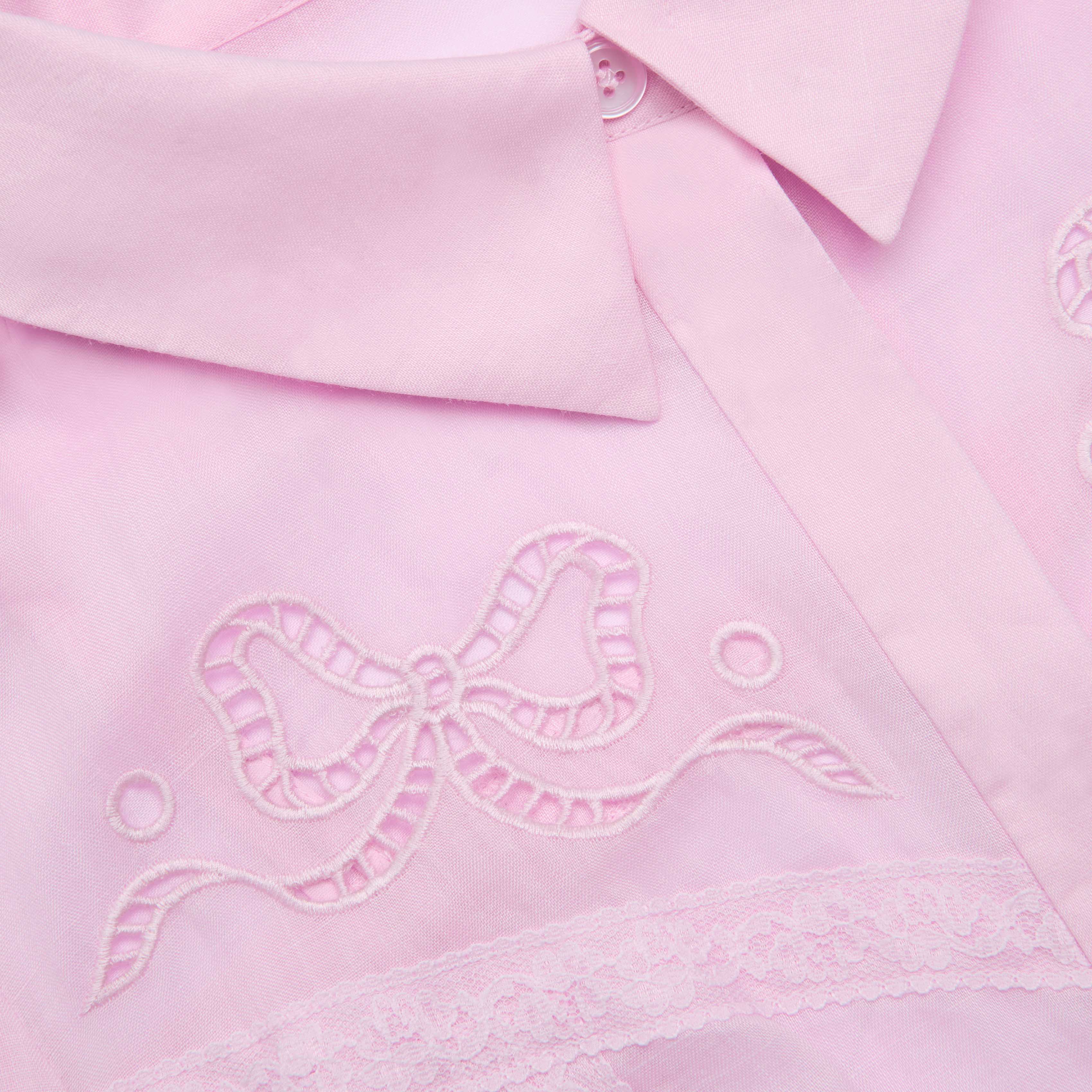 Pink Embroidered Midi Dress