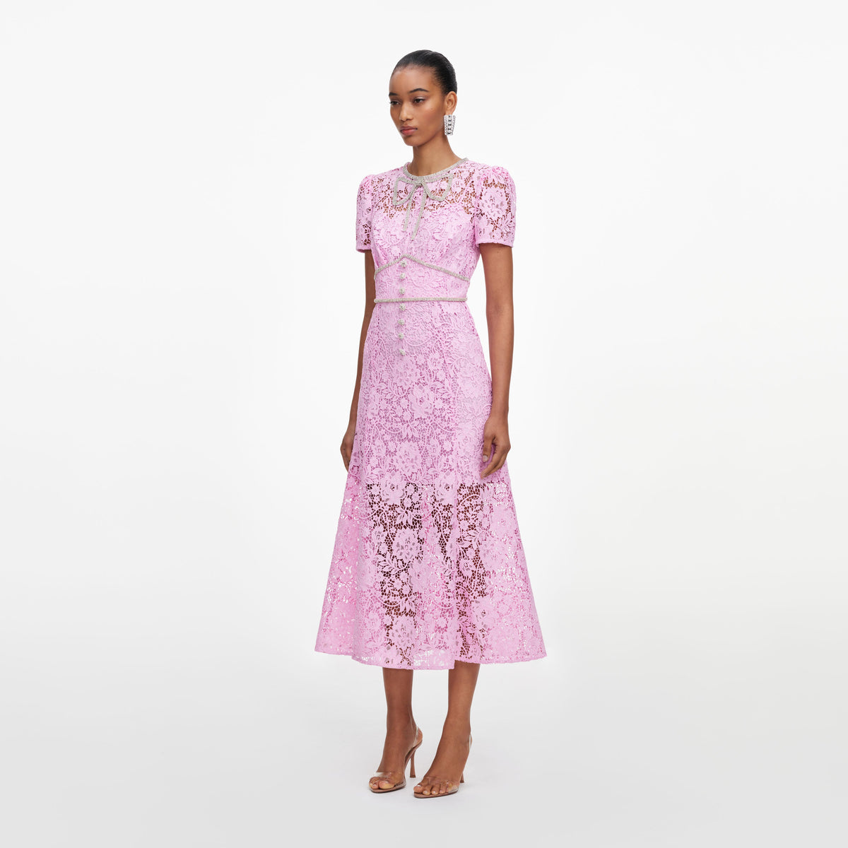 self portrait green cord lace midi dress Self-Portrait Cord Lace Midi Dress