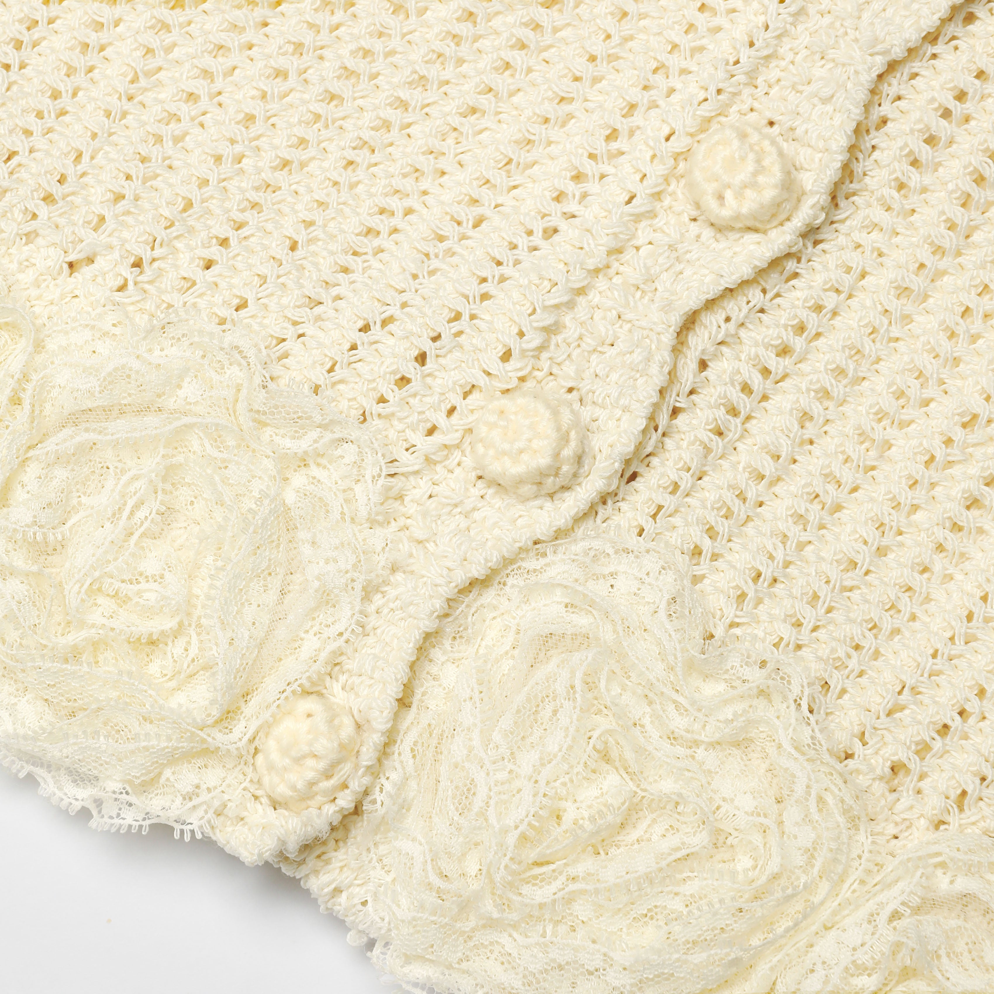 Yellow Crochet Flower Knit Top – self-portrait-US