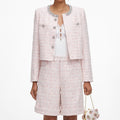 Pink Sequin Boucle Shorts