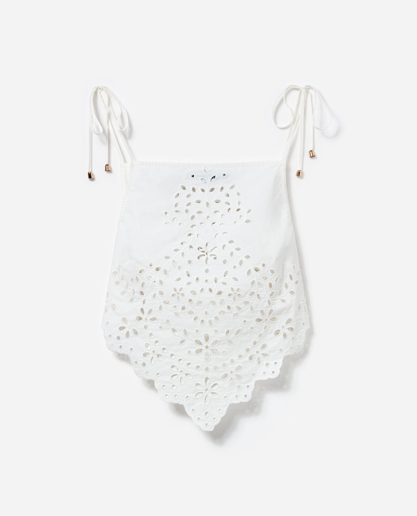 White Cotton Embroidered Top