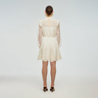 Ivory Broderie Chiffon Dress