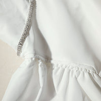 White Taffeta Flared Mini Dress