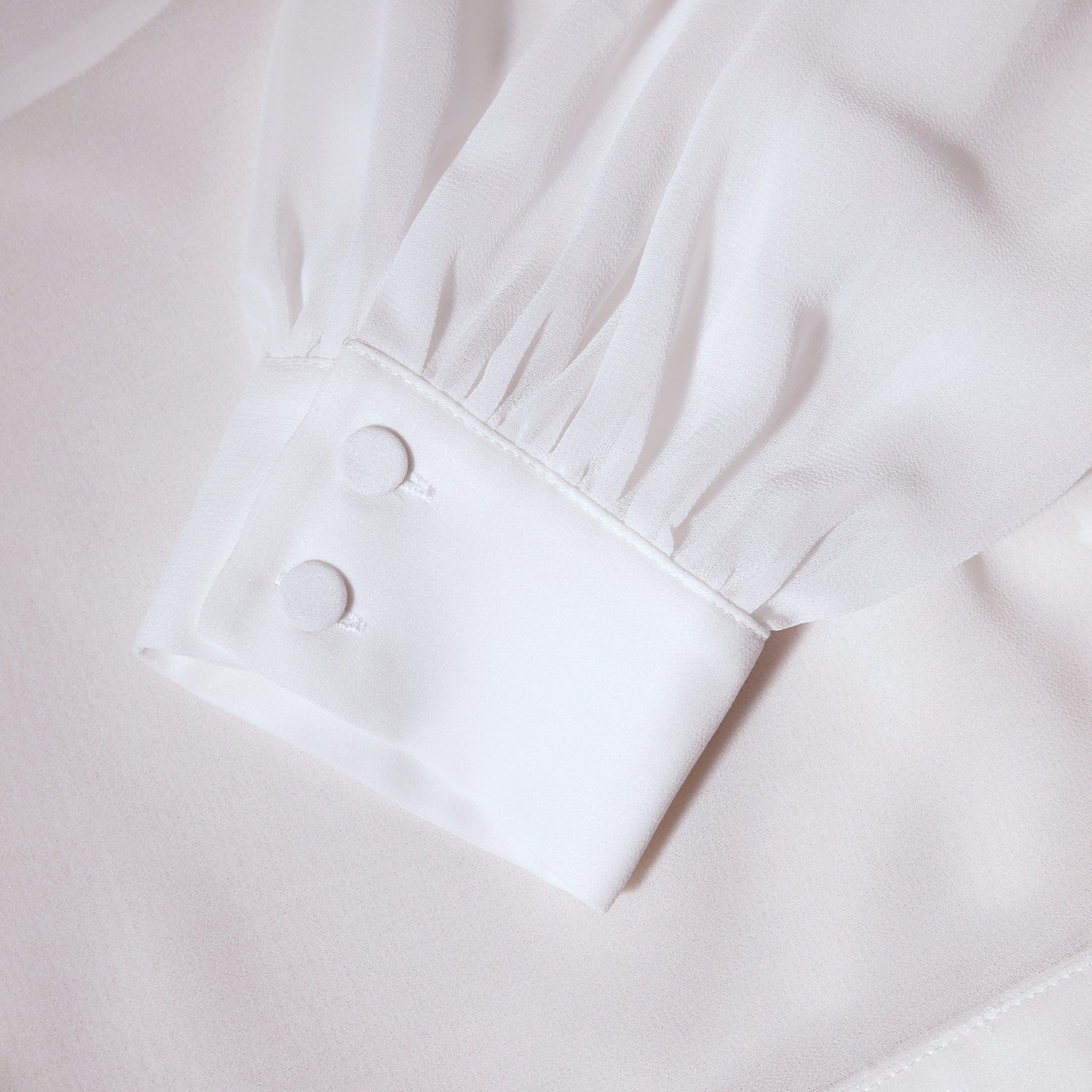 White Chiffon Rhinestone Detail Top