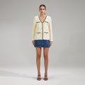 Cream Sequin Knitted Cardigan