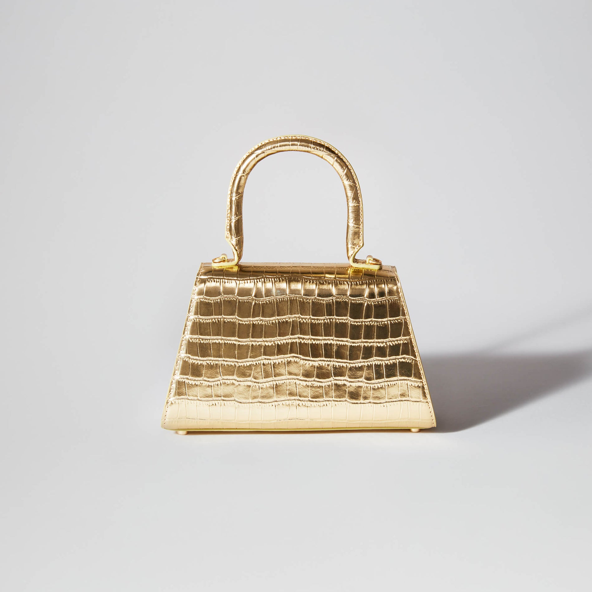 Gold Croc Bow Mini Envelope Bag
