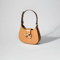 Brown Crescent Bow Mini Shoulder Bag