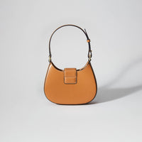 Brown Crescent Bow Mini Shoulder Bag