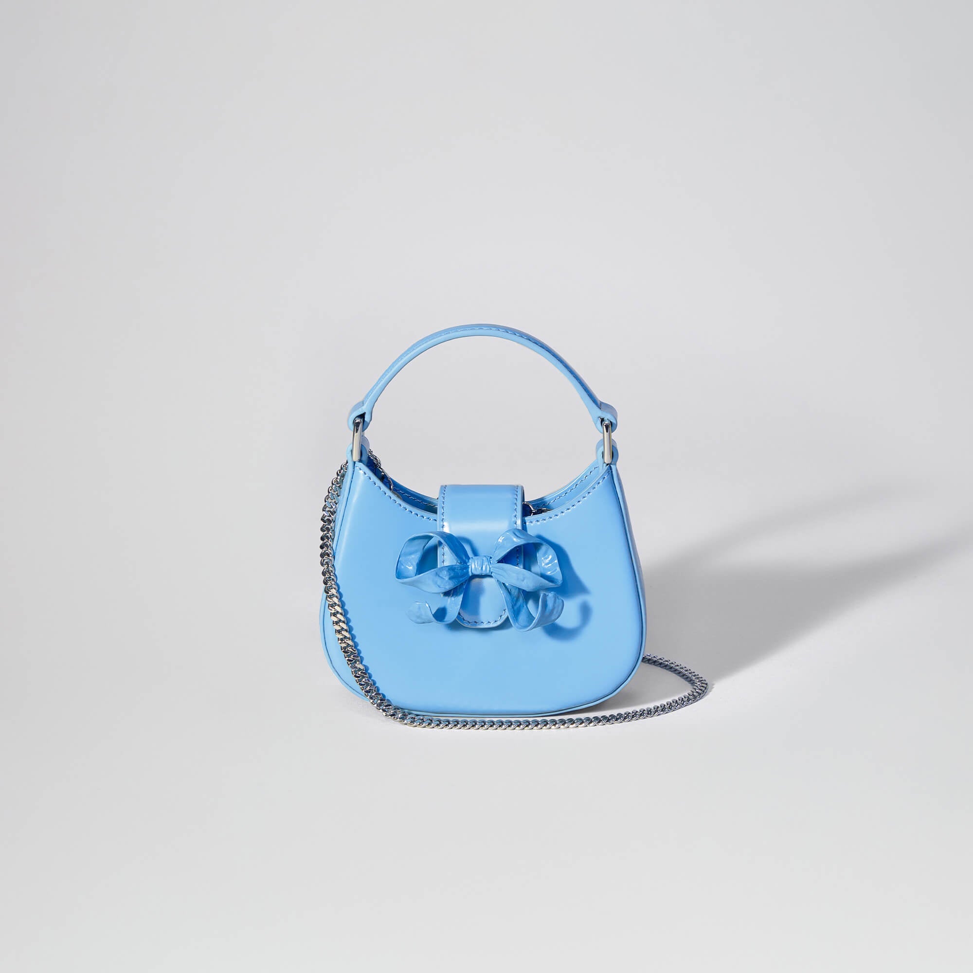 Blue Crescent Bow Micro Bag