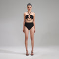 Black High Cut Bikini Brief