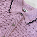 Lilac Crochet Knit Cardigan