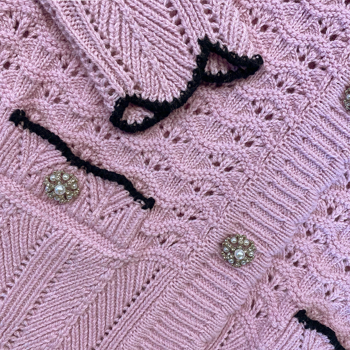 Lilac Crochet Knit Cardigan
