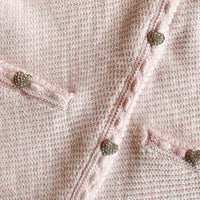 Pink Knit Button Mini Dress