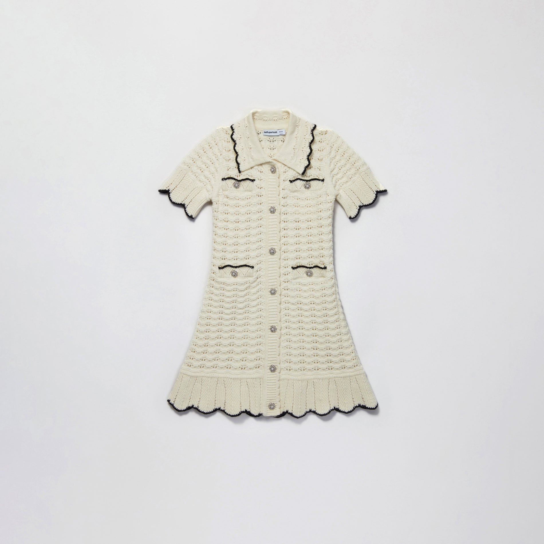 Cream Crochet Knit Mini Dress