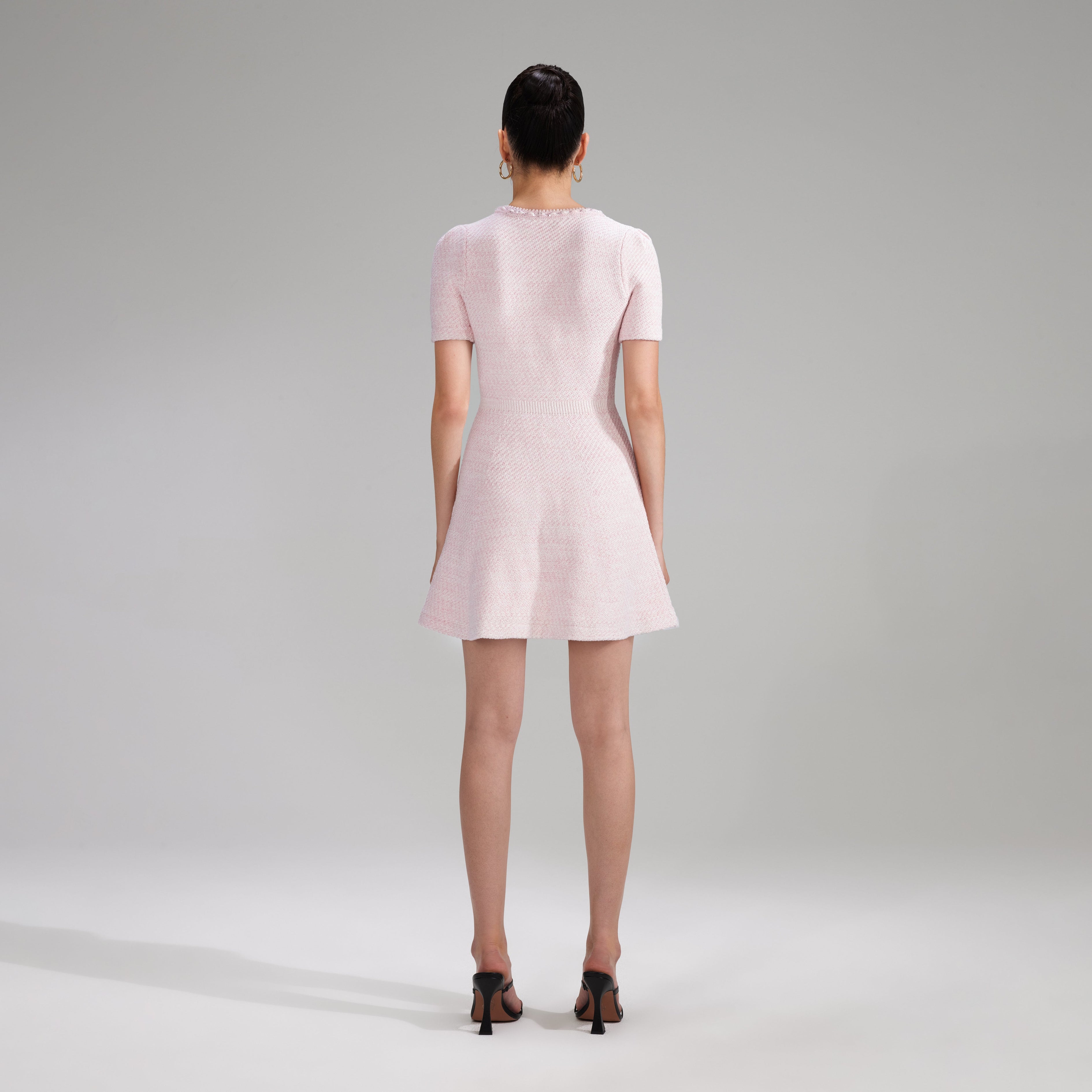 Pink Cotton Knit Mini Dress