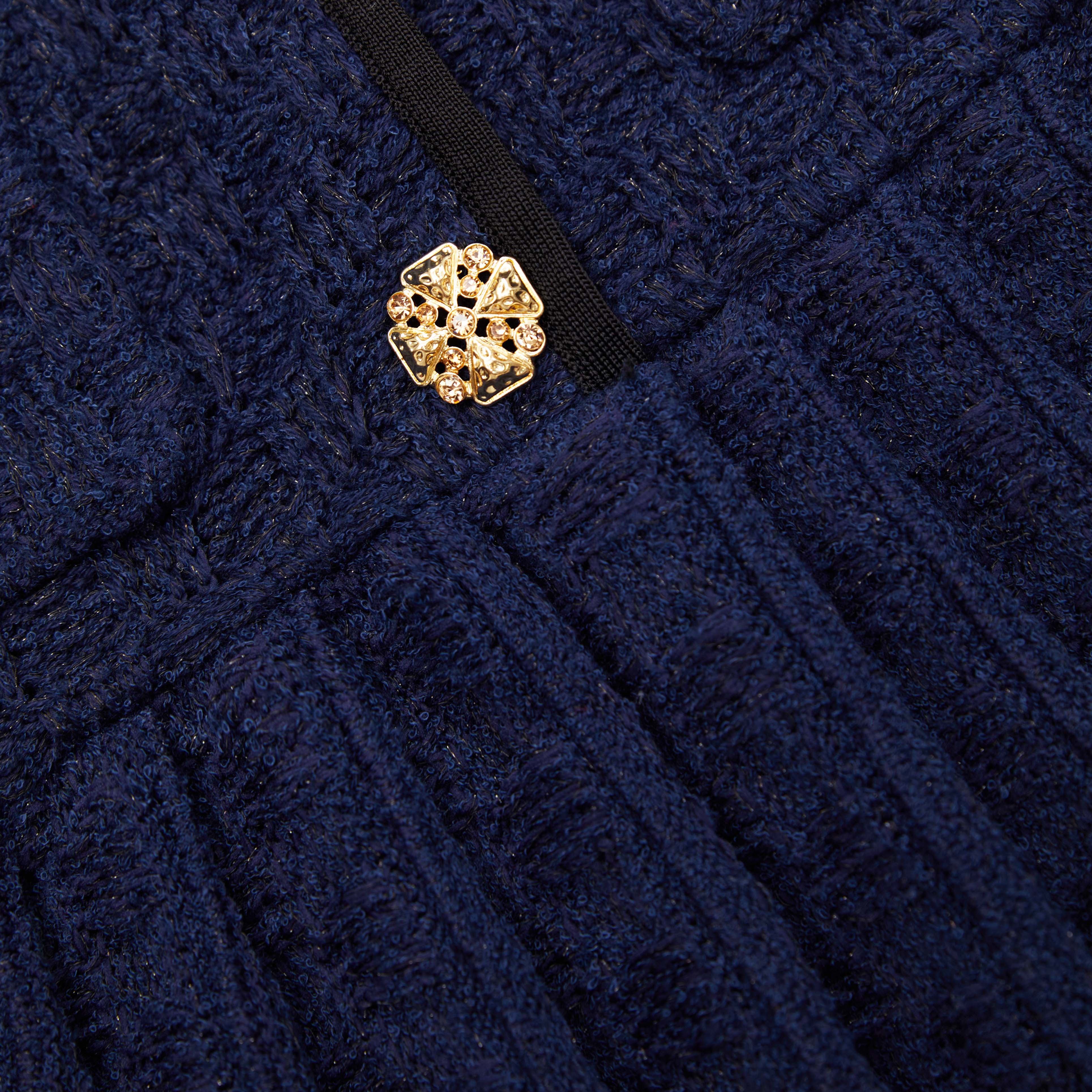 Self-portrait navy cotton knit set