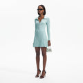 Mint Stitch Knit Skater Mini Dress