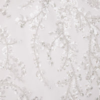 White Crepe Embellished Midi Dress