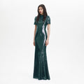 Teal Sequin Maxi Dress