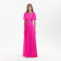 Pink Chiffon Diamante Maxi Dress