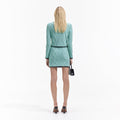 Mint Cable Knit Mini Skirt