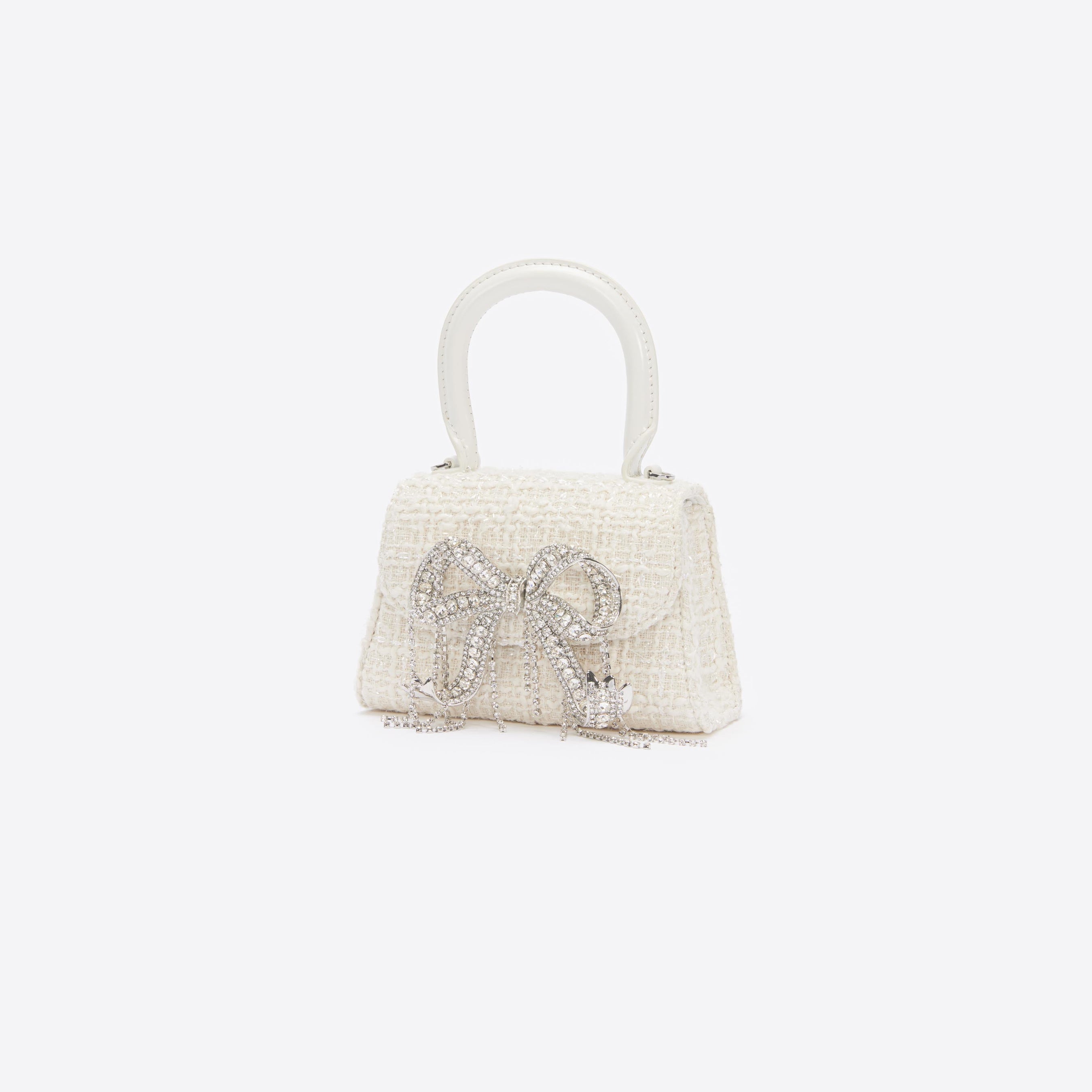 Cream Boucle Micro Bow Bag