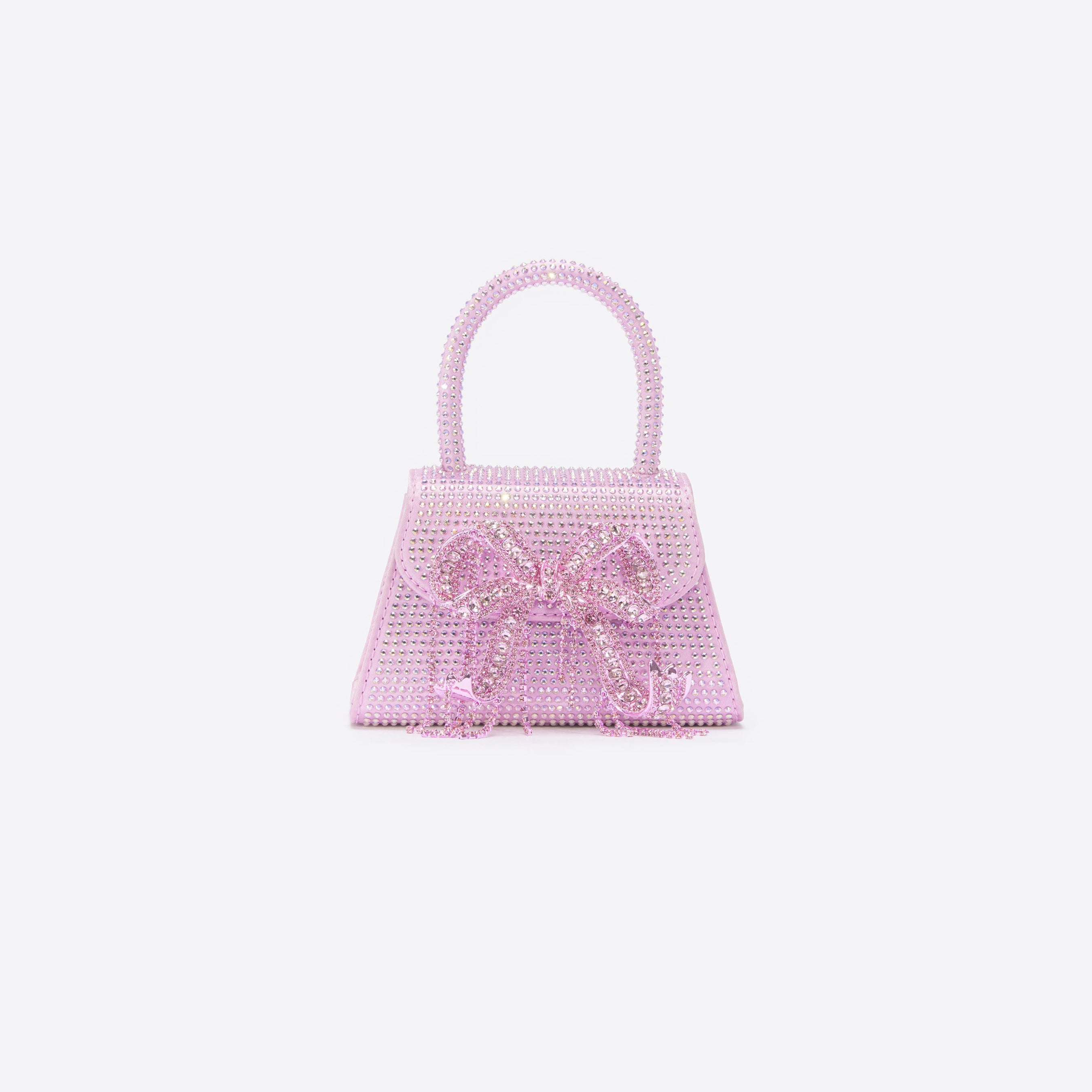 Pink Rhinestone Embellished Micro Bow Bag
