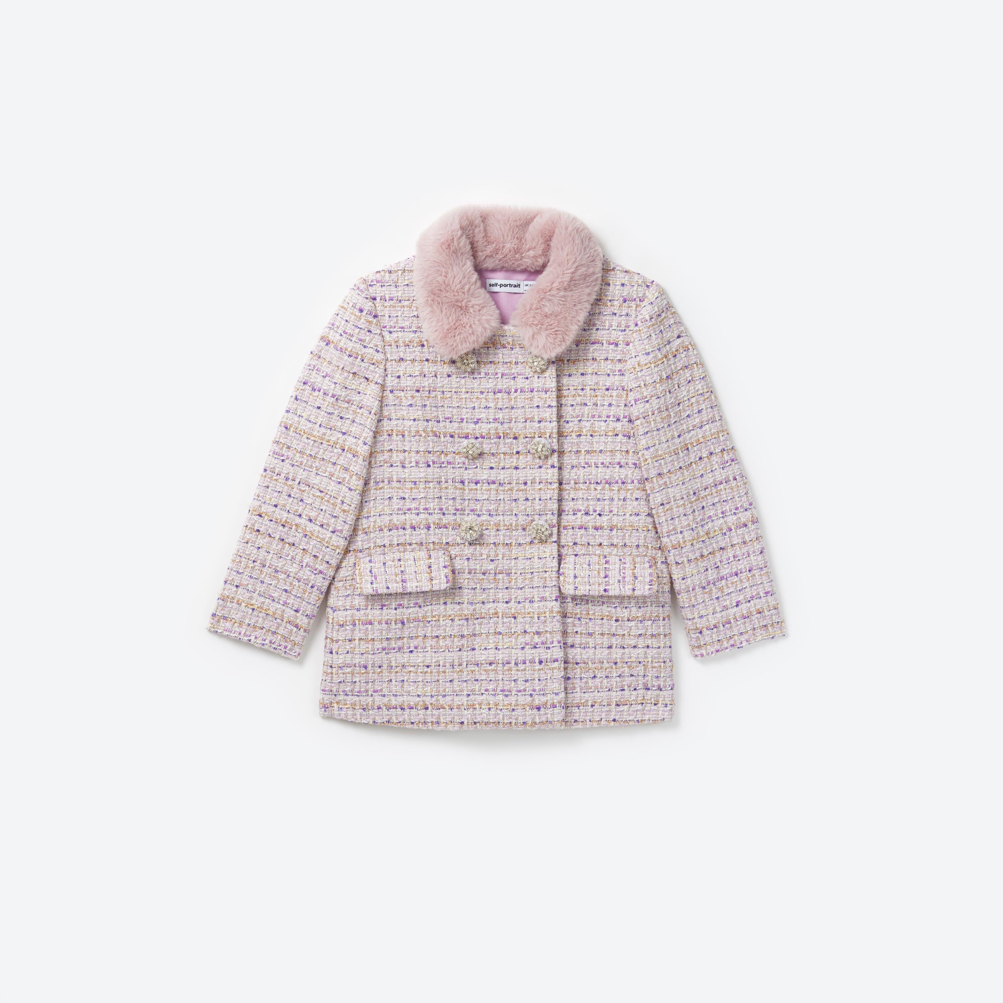 Lilac hot sale boucle coat