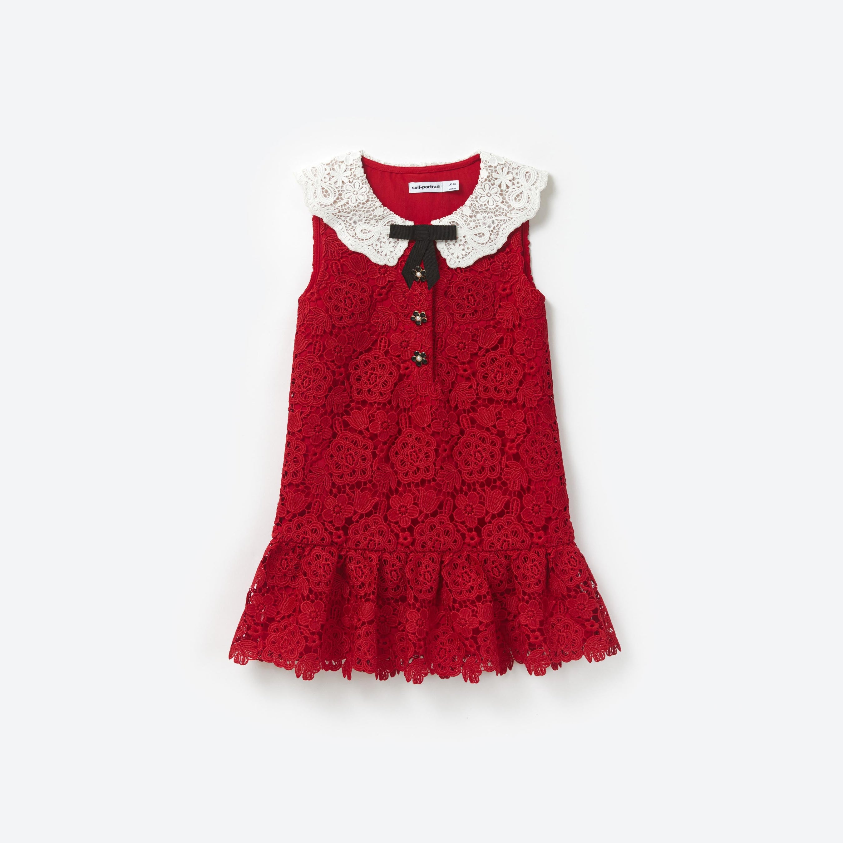 Red Lace Collar Dress